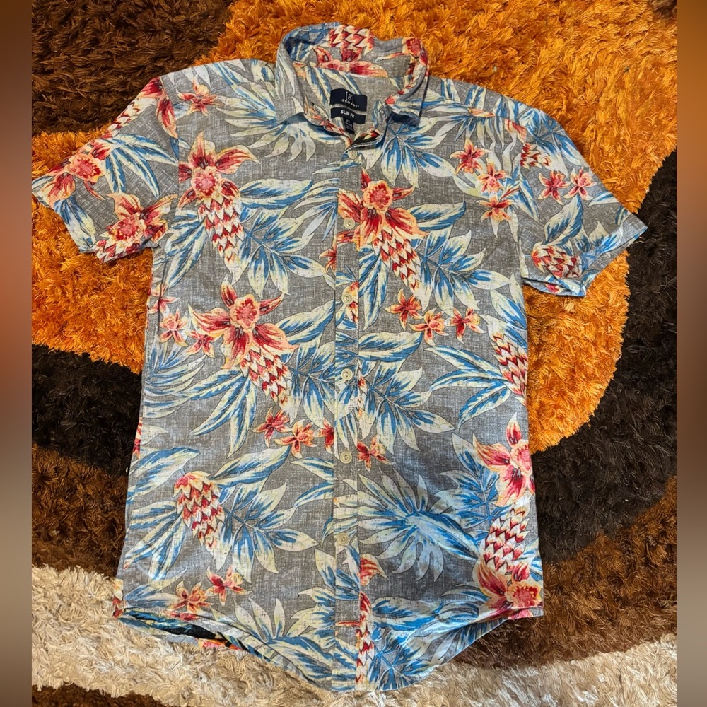 George, Tropical Flower, Slim Fit, Button Down, Shirt